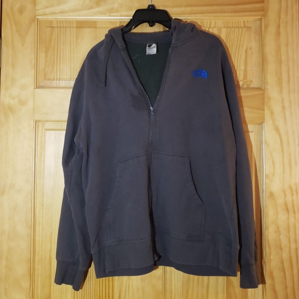 Grey North Face Zip-up Hoodie